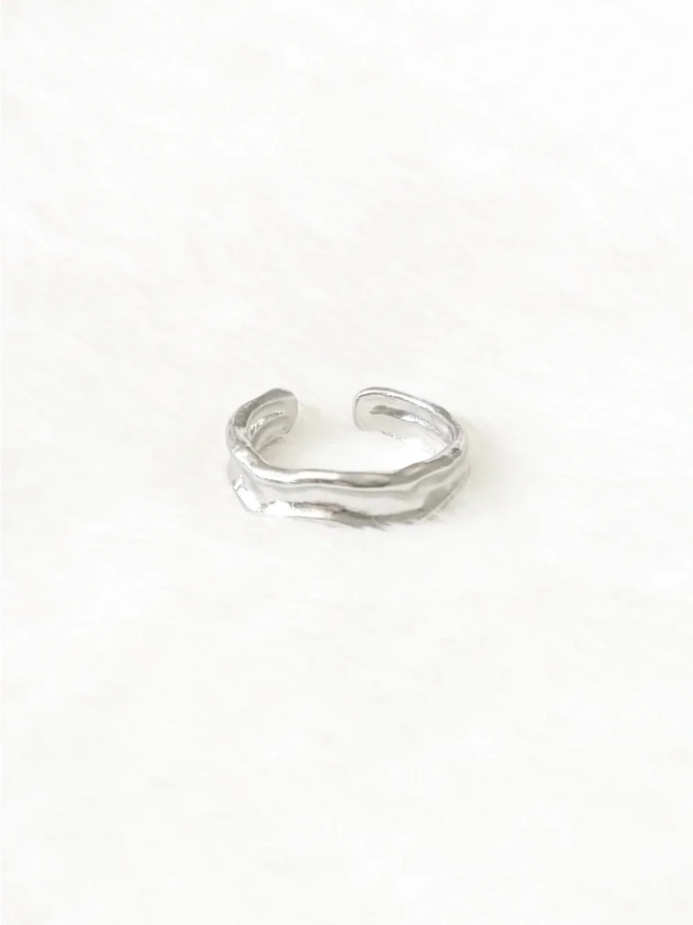 5/$15 🩷 MUST BUNDLE Silver Textured Open Band Ring